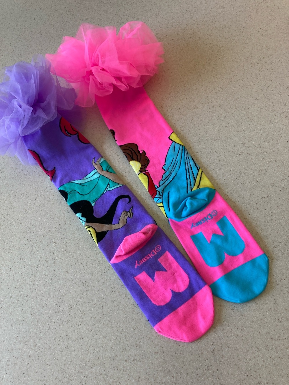 NWOT Disney Princess Tulle Top Knee Socks - Pink & Purple - Picture 4 of 6